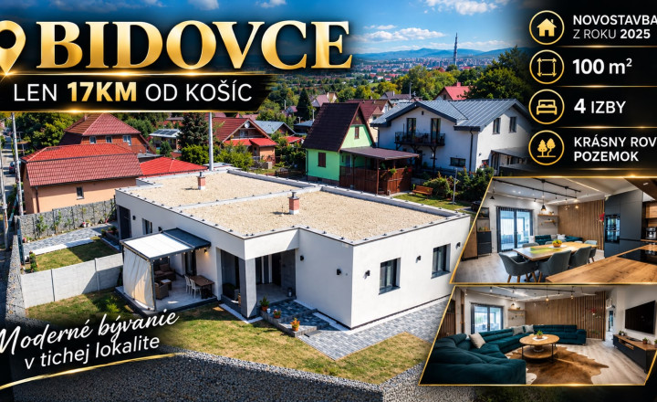 NOVOSTAVBA 2025 V BIDOVCIACH | 4 IZBY | 100 m² | 325 m² POZEMOK - fotografia 1