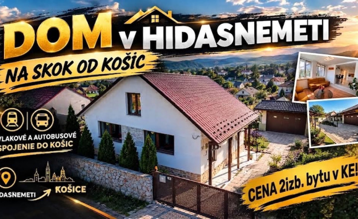 RODINNÝ DOM V HIDASNÉMETI | LEN 25 KM OD KOŠÍC | DVOJGARÁŽ | UPRAVENÁ ZÁHRADA - fotografia 1