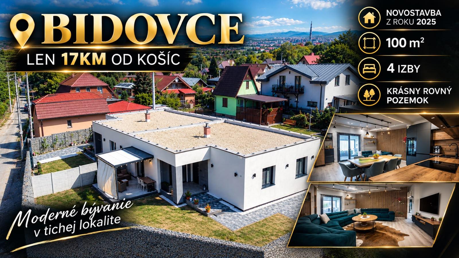 NOVOSTAVBA 2025 V BIDOVCIACH | 4 IZBY | 100 m² | 325 m² POZEMOK